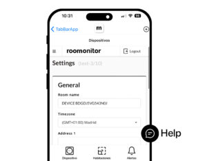 Personalización datos App - roomonitor